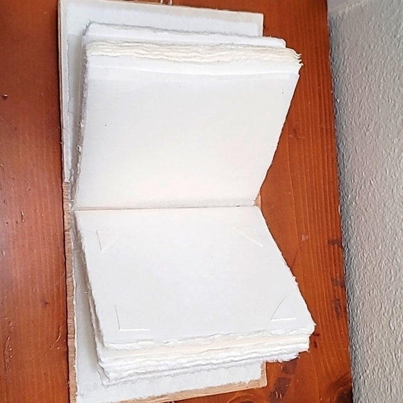 CRAFTED HAND MADE NATURAL PRESSED PAPER BARK FLORAL PHOTO ALBUN SIZE  MEDIUM - Picture 10 of 10